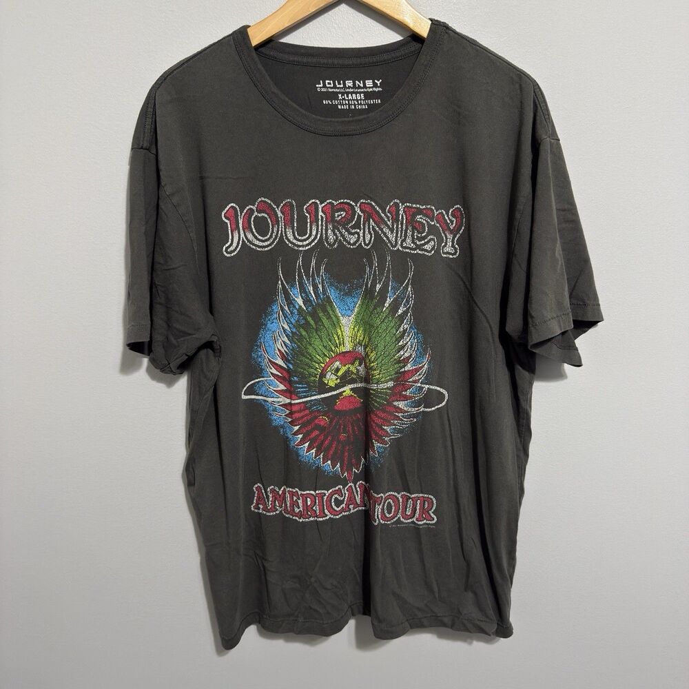 Journey Shirt Mens XL Gray 1979 World Tour 2021 Reprint Concert Rock Band Music